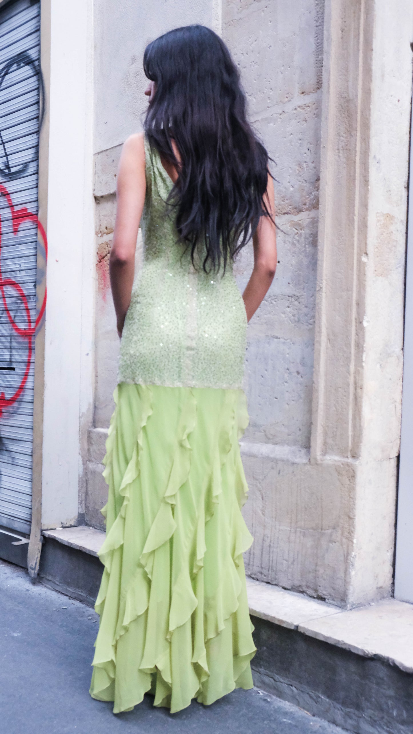 Maria Jose Navarro Green Gown