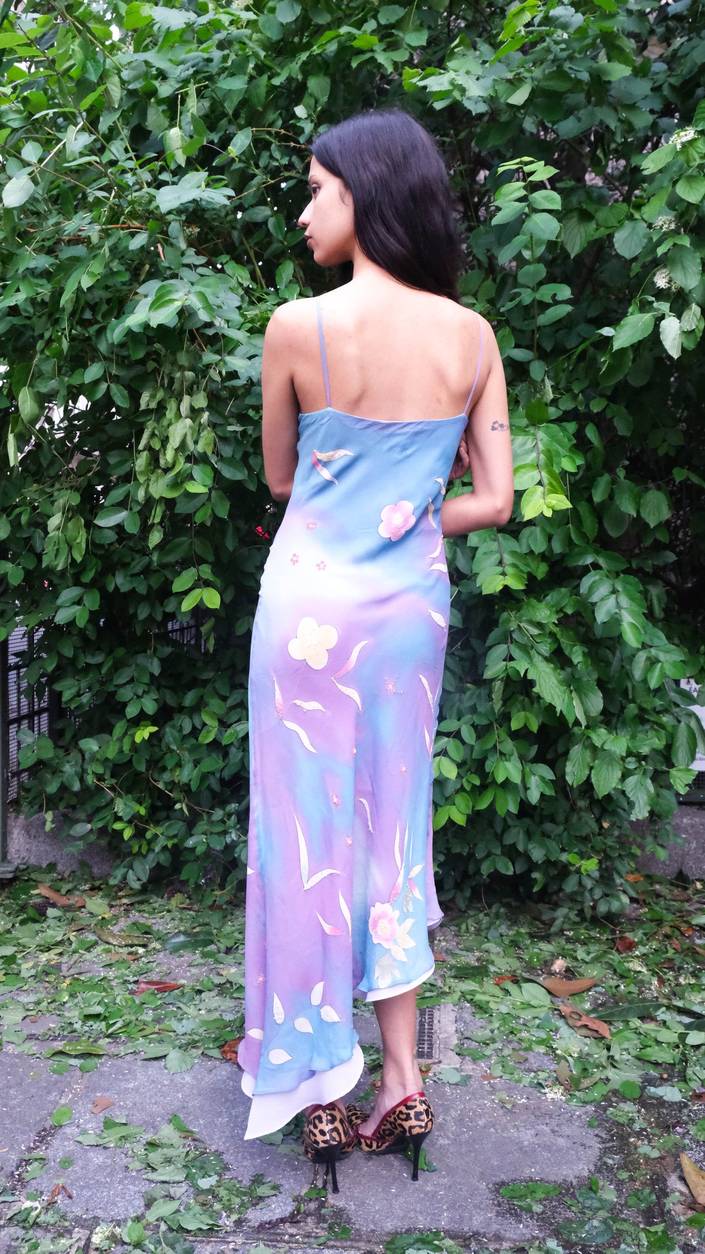 Colorful Hand-Painted Silk Gown