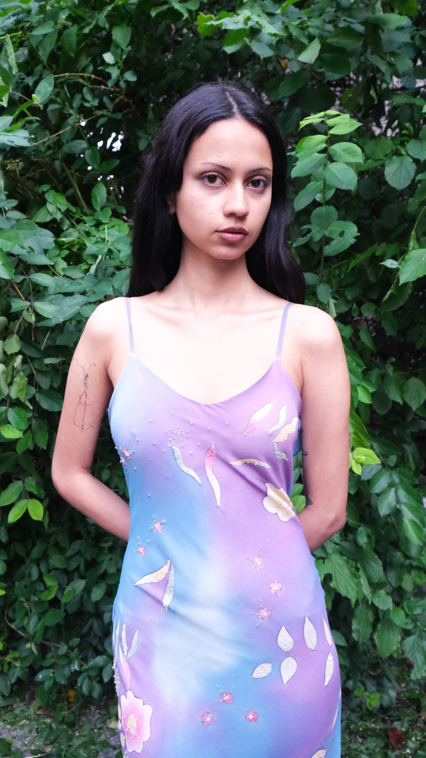 Colorful Hand-Painted Silk Gown